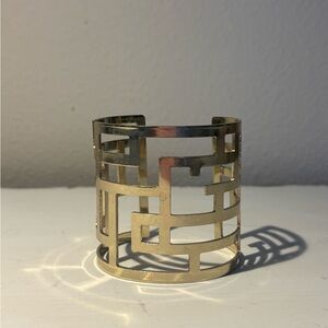 Gold Geometric Cut-Out Accent Cuff